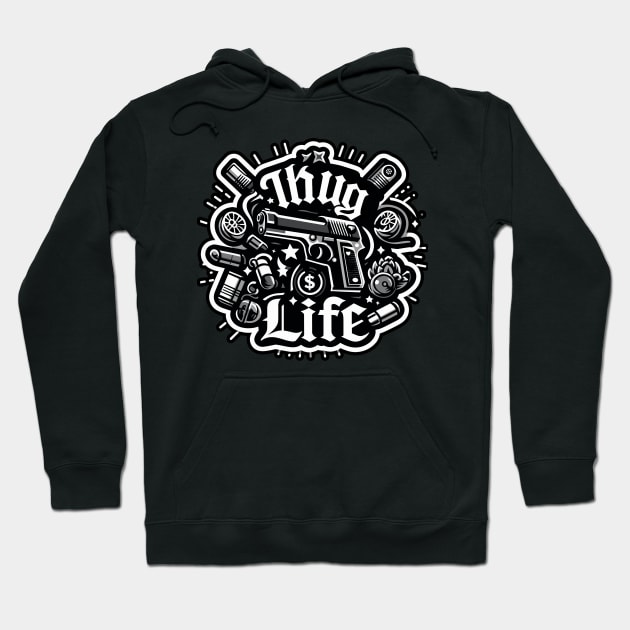 Thug Life Vector Design Hoodie by diegotorres